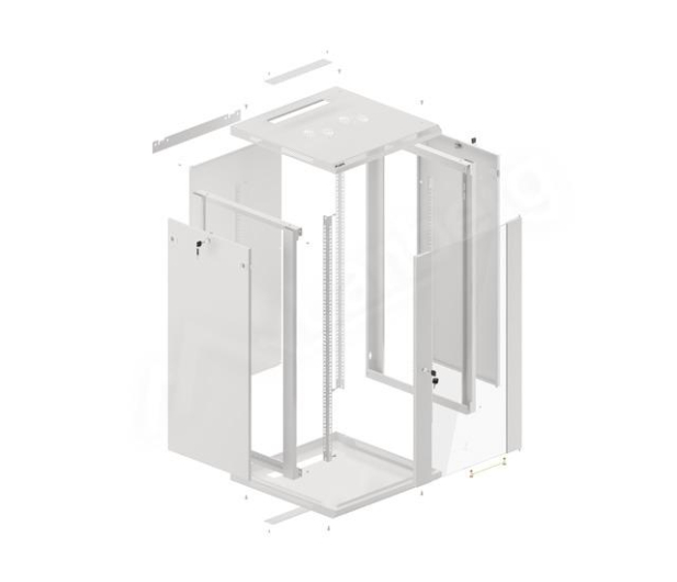 Lanberg Wisząca 19" 22U 600x600mm jednosekcyjna (szara) - 455403 - zdjęcie 2